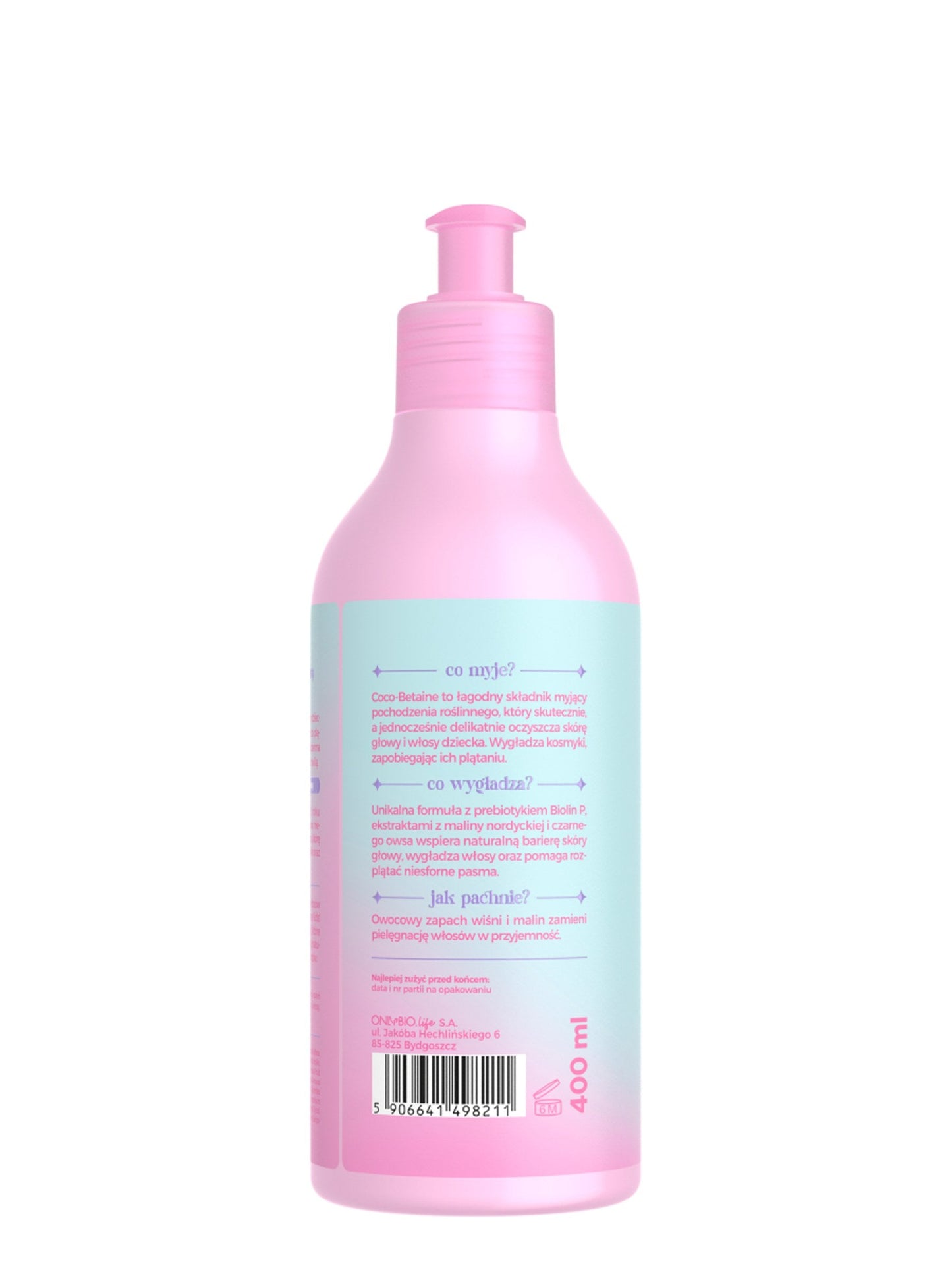 OnlyBio Hair in Balance Kids by ONLYBIO Magiczny szampon rozplątujący długie włosy, 400 ml — opakowanie