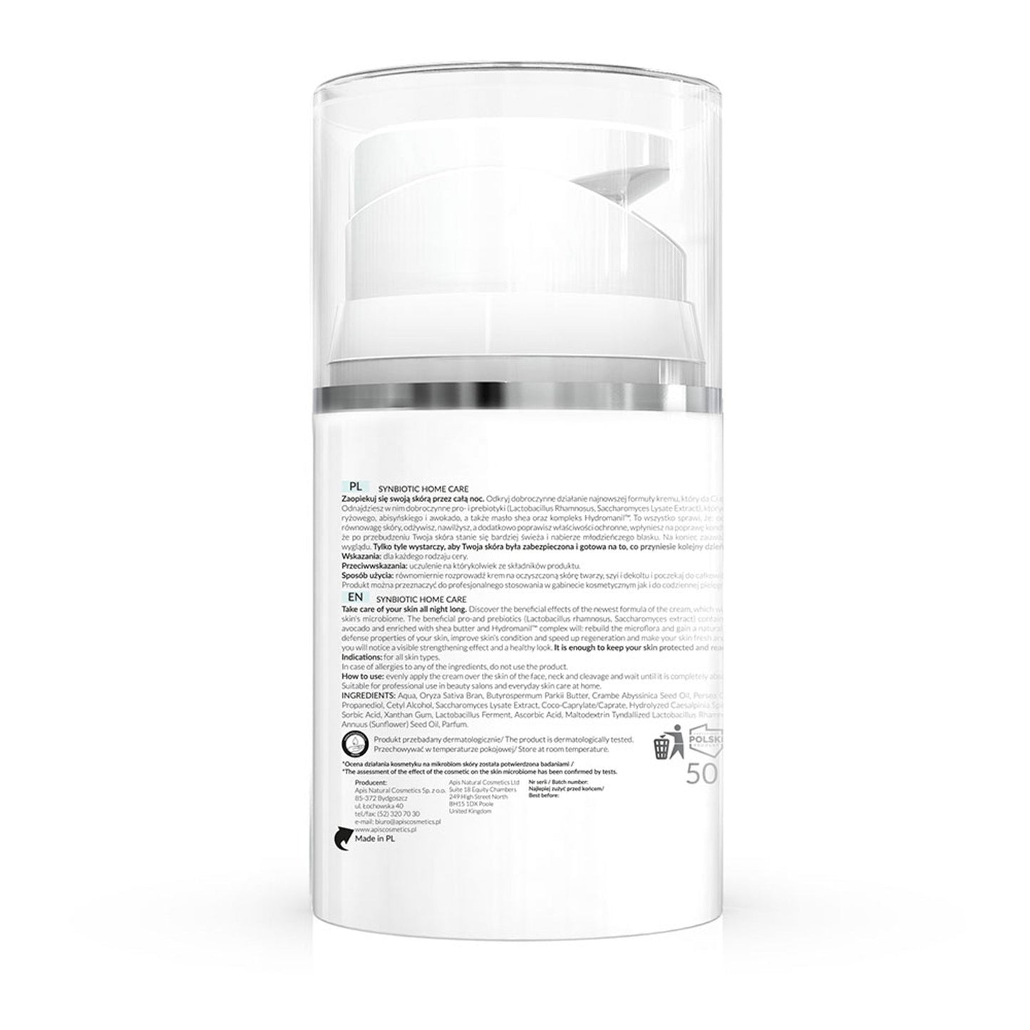 Apis SYNBIOTIC HOME CARE Krem z probiotykami i prebiotykami na noc / 50 ml — opakowanie