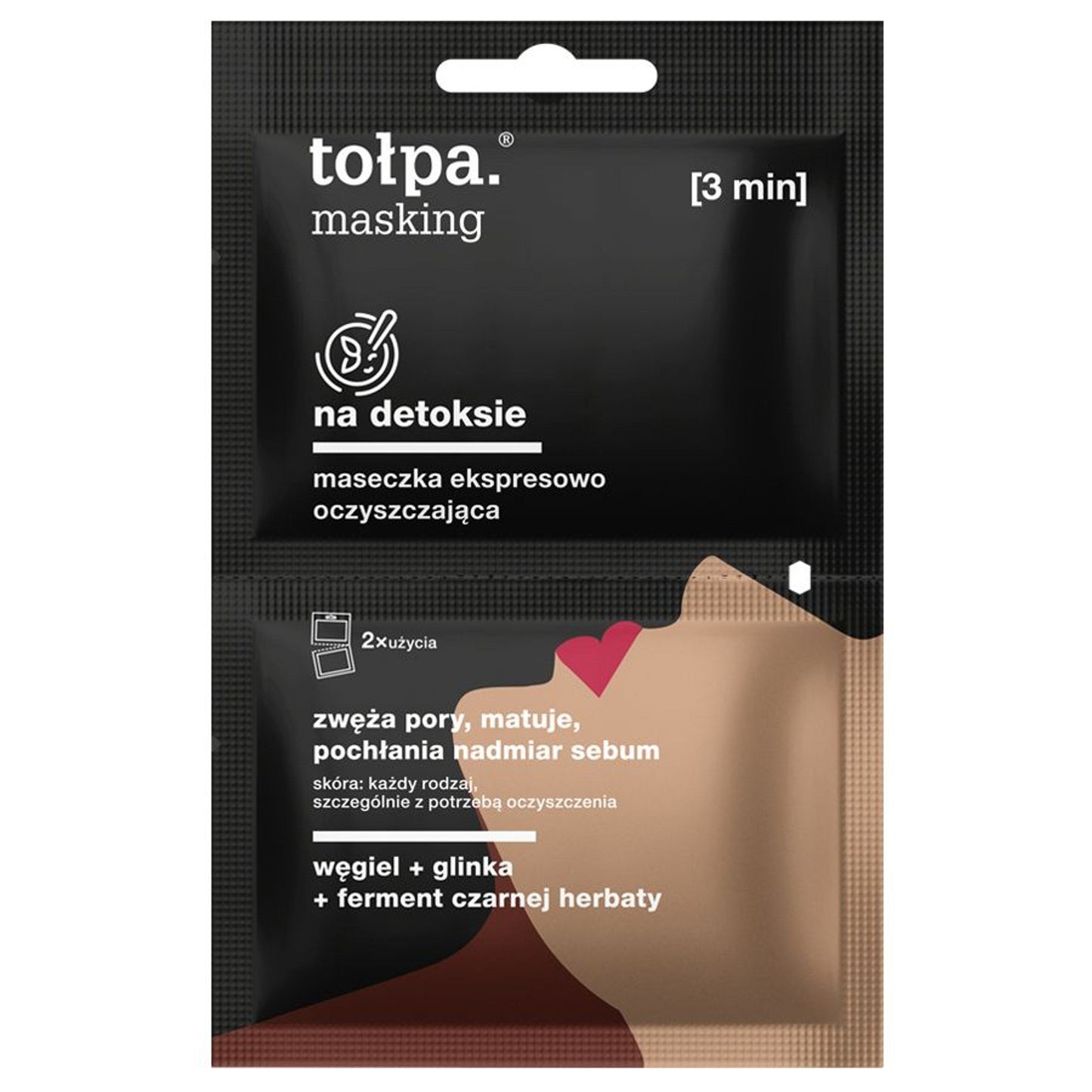 Tołpa T Masking na detoksie maseczka ekspresowo oczyszczająca, 2x5 ml