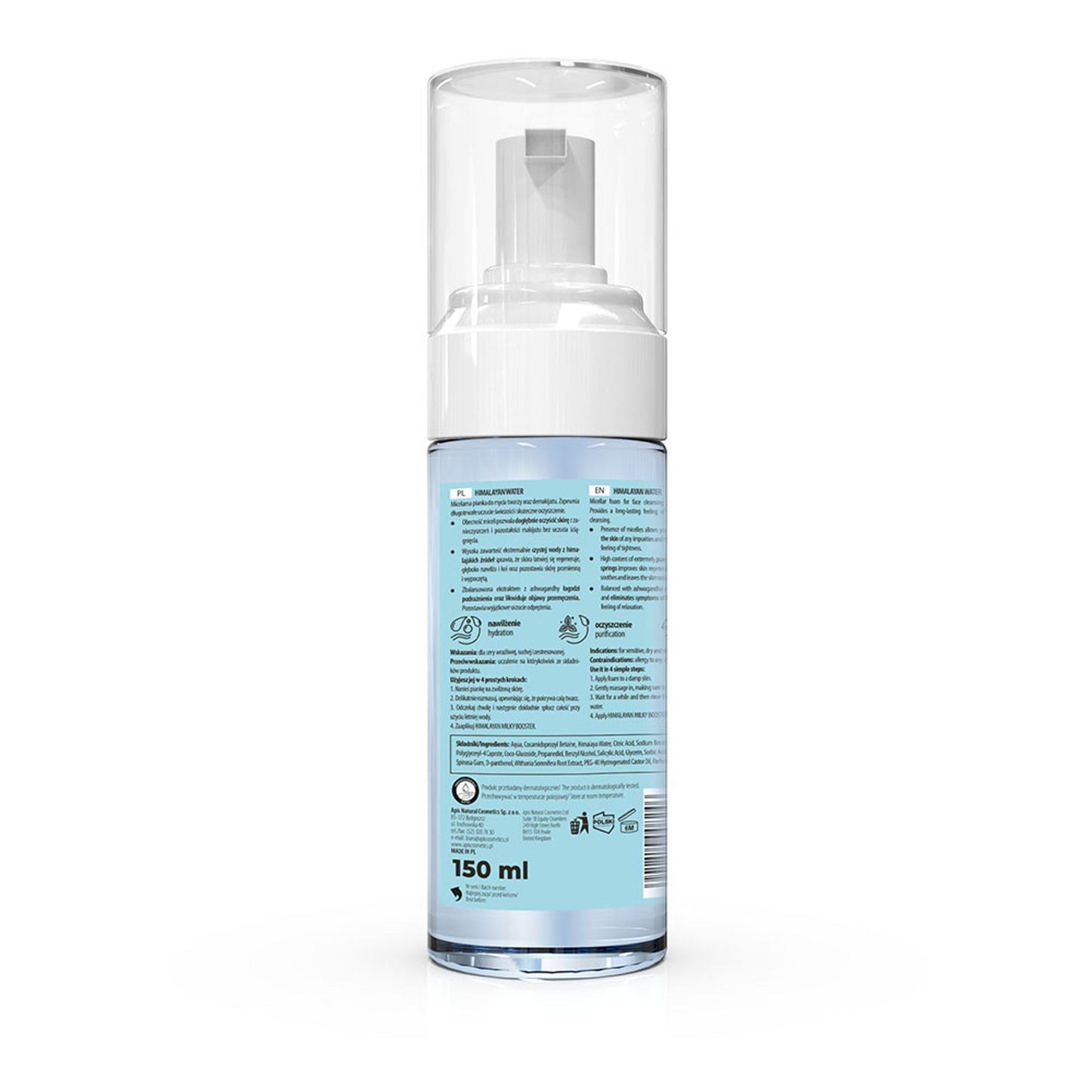 Apis HIMALAYAN WATER Micelarna pianka do mycia twarzy / 150 ml — opakowanie