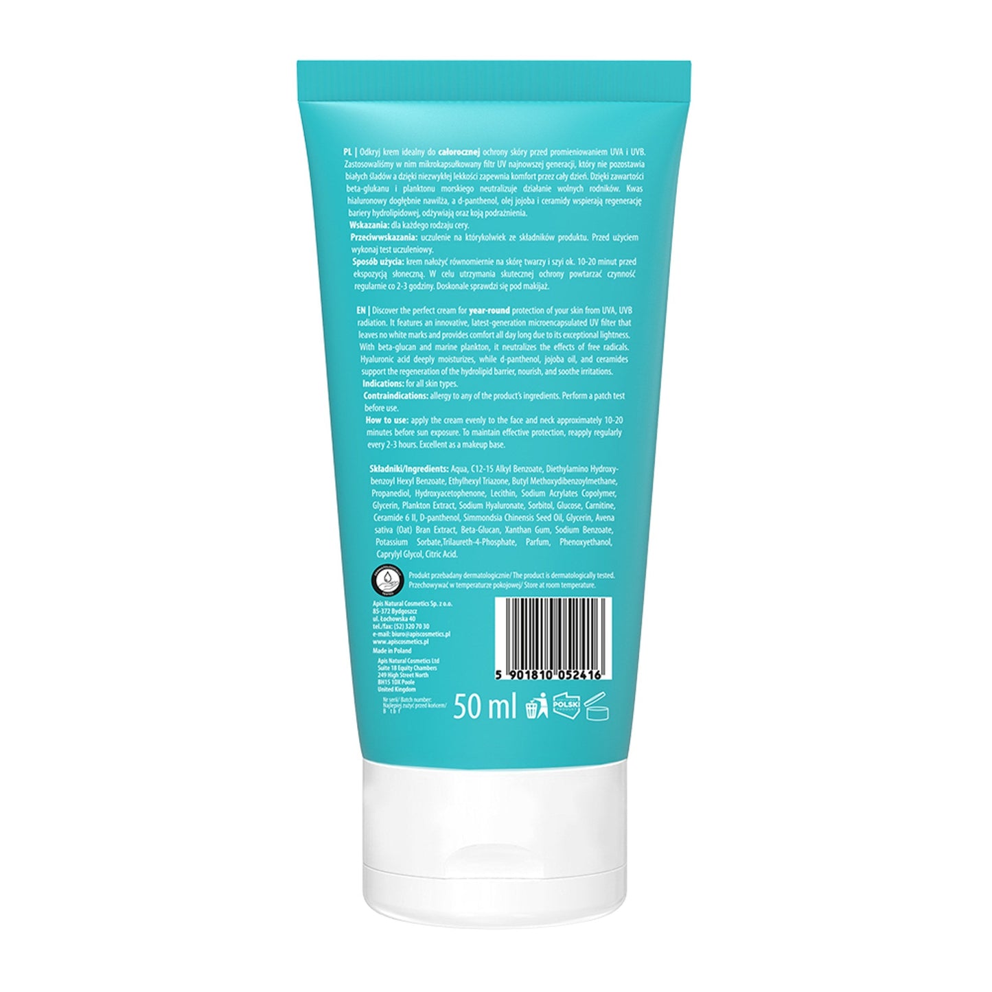 Apis PURE SUN CARE Krem do twarzy SPF 30 / 50 ml — opakowanie