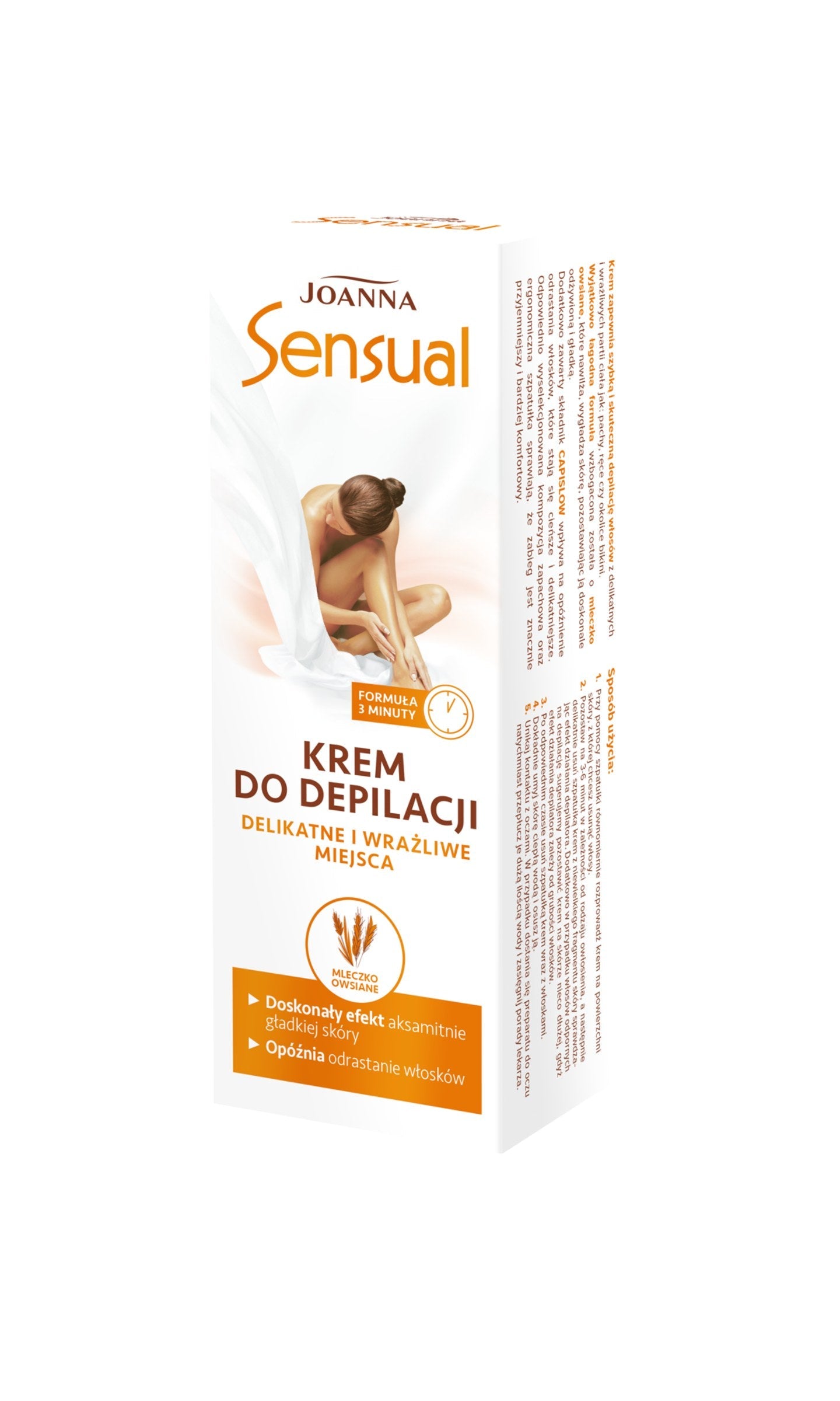 Joanna Sensual – Krem do depilacji ciała – delikatne miejsca – mleko owsiane