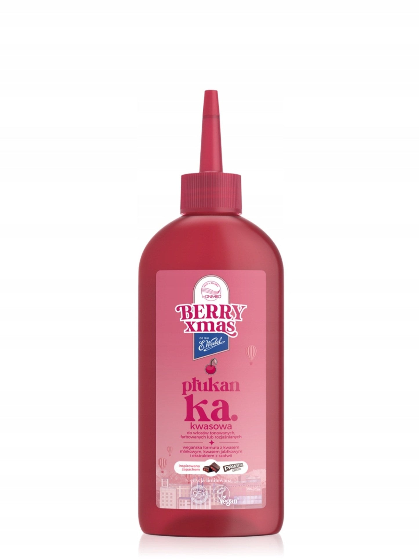 OnlyBio x E. Wedel Hair in Balance Płukanka Kwasowa Pawełek Wiśniowy 300 ml — opakowanie