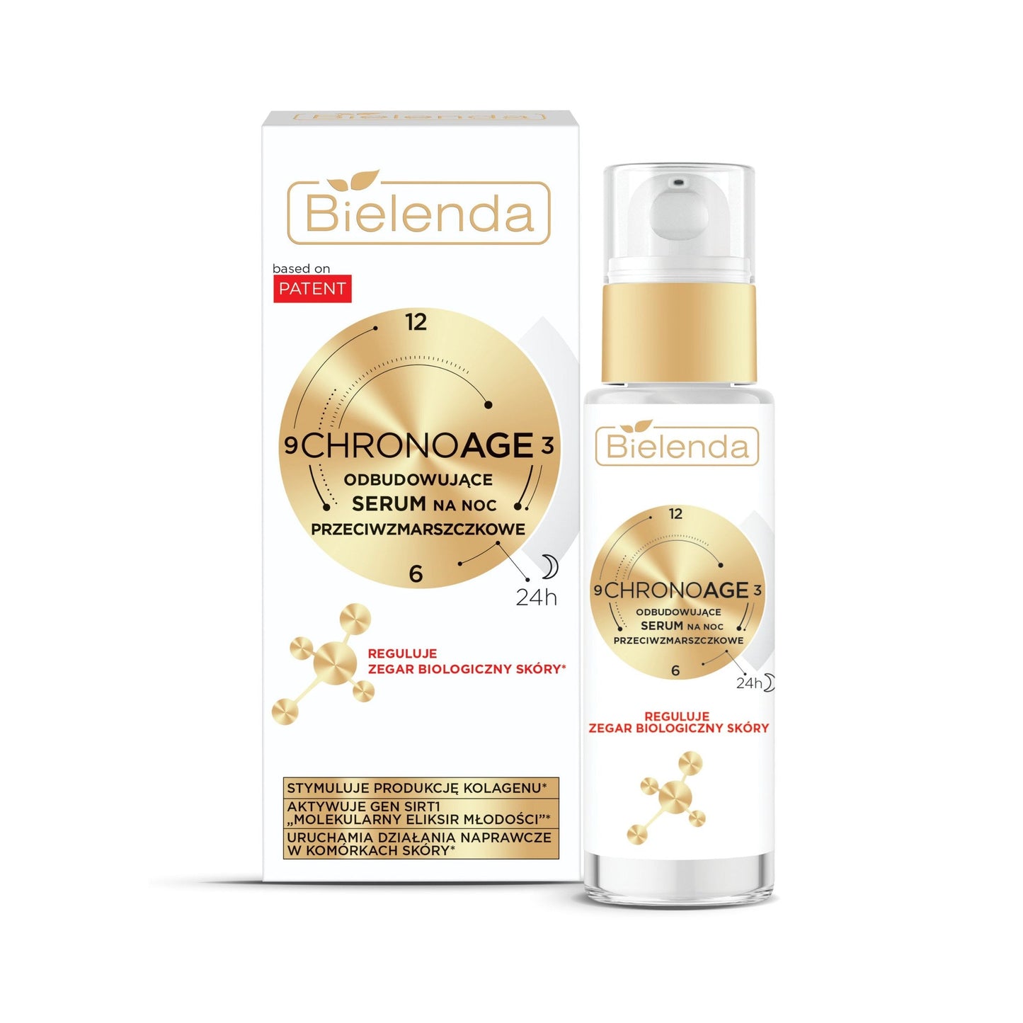 Bielenda CHRONO AGE 24H Odbudowujące serum przeciwzmarszczkowe na noc, 30 ml