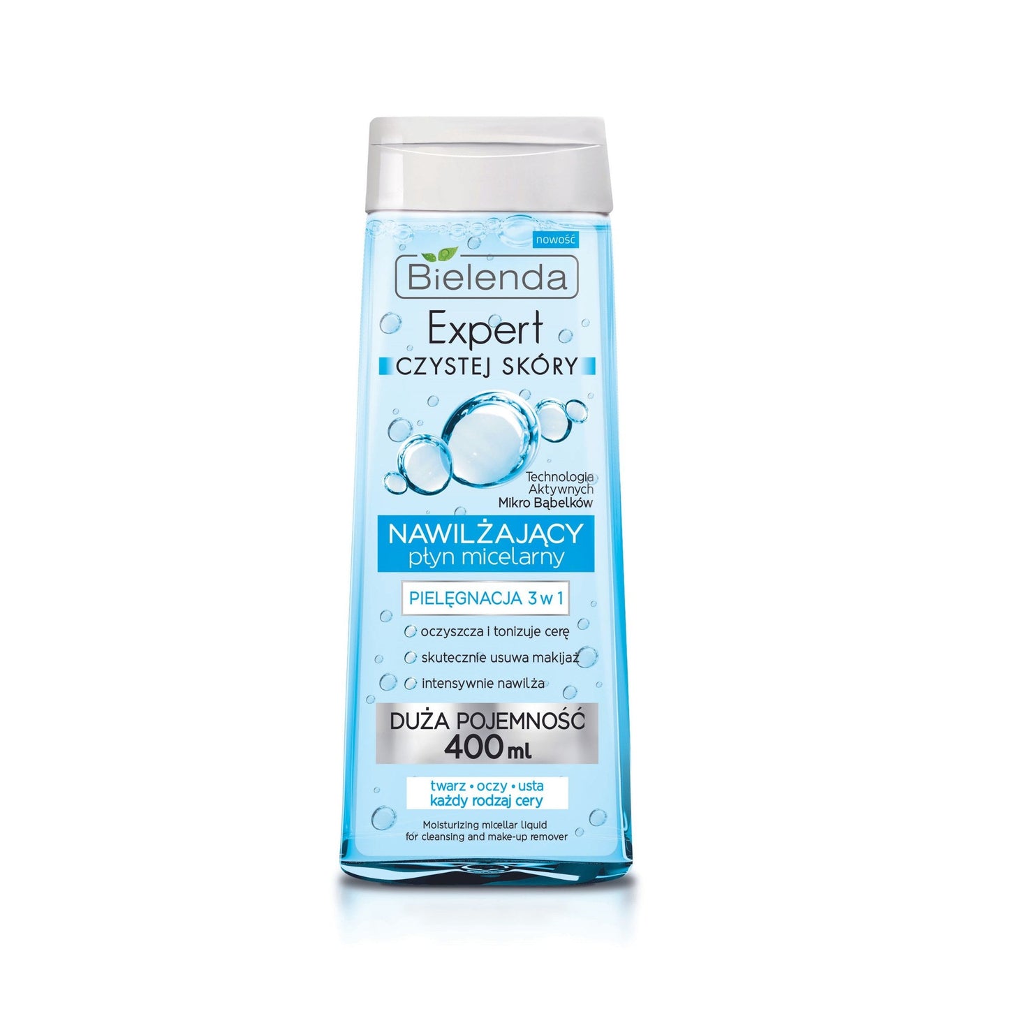 Bielenda EXPERT CZYSTEJ SKÓRY Nawilżający płyn micelarny 3w1, 400 ml