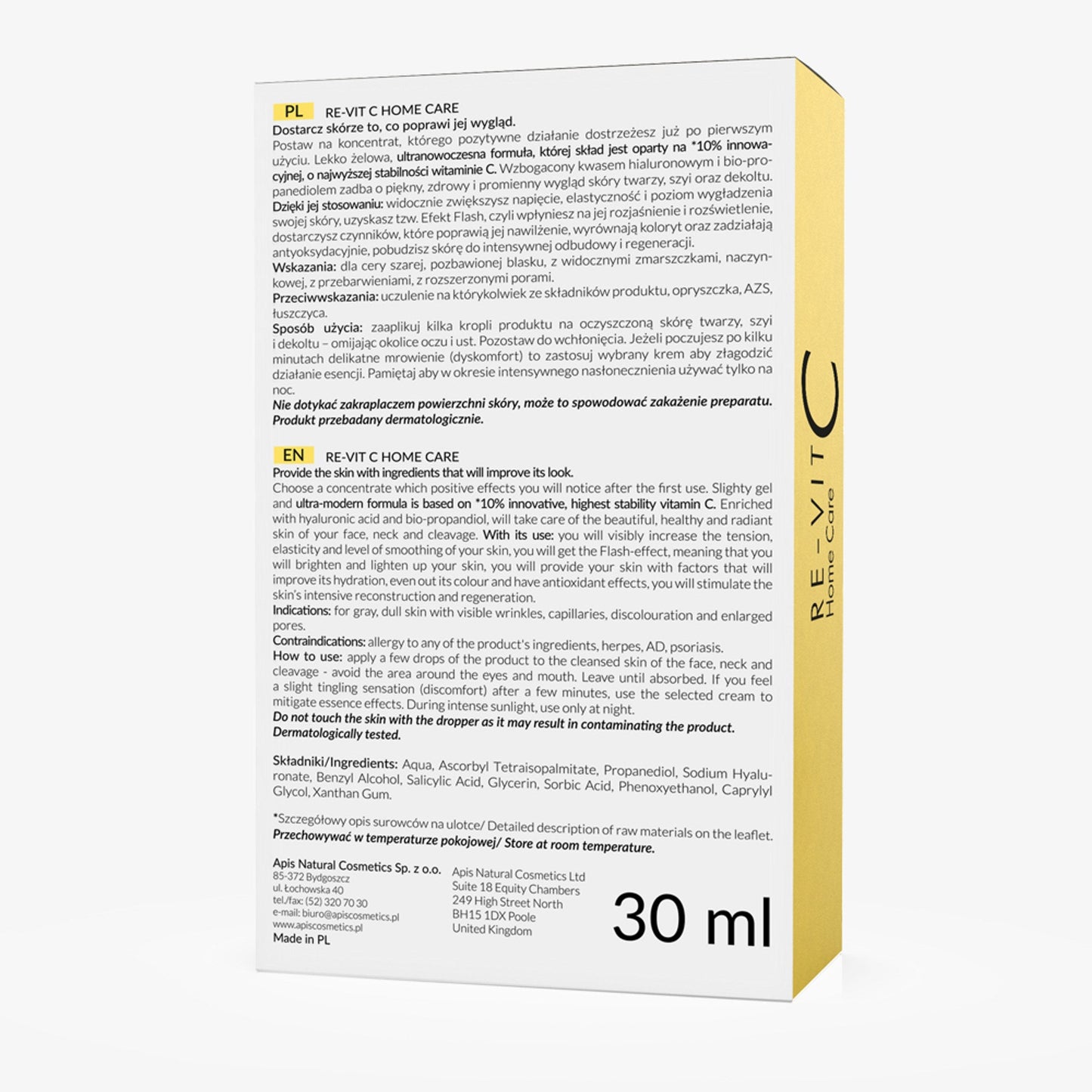 Apis RE-VIT C HOME CARE Esencja z witaminą C NOWA FORMUŁA / 30 ml — opakowanie