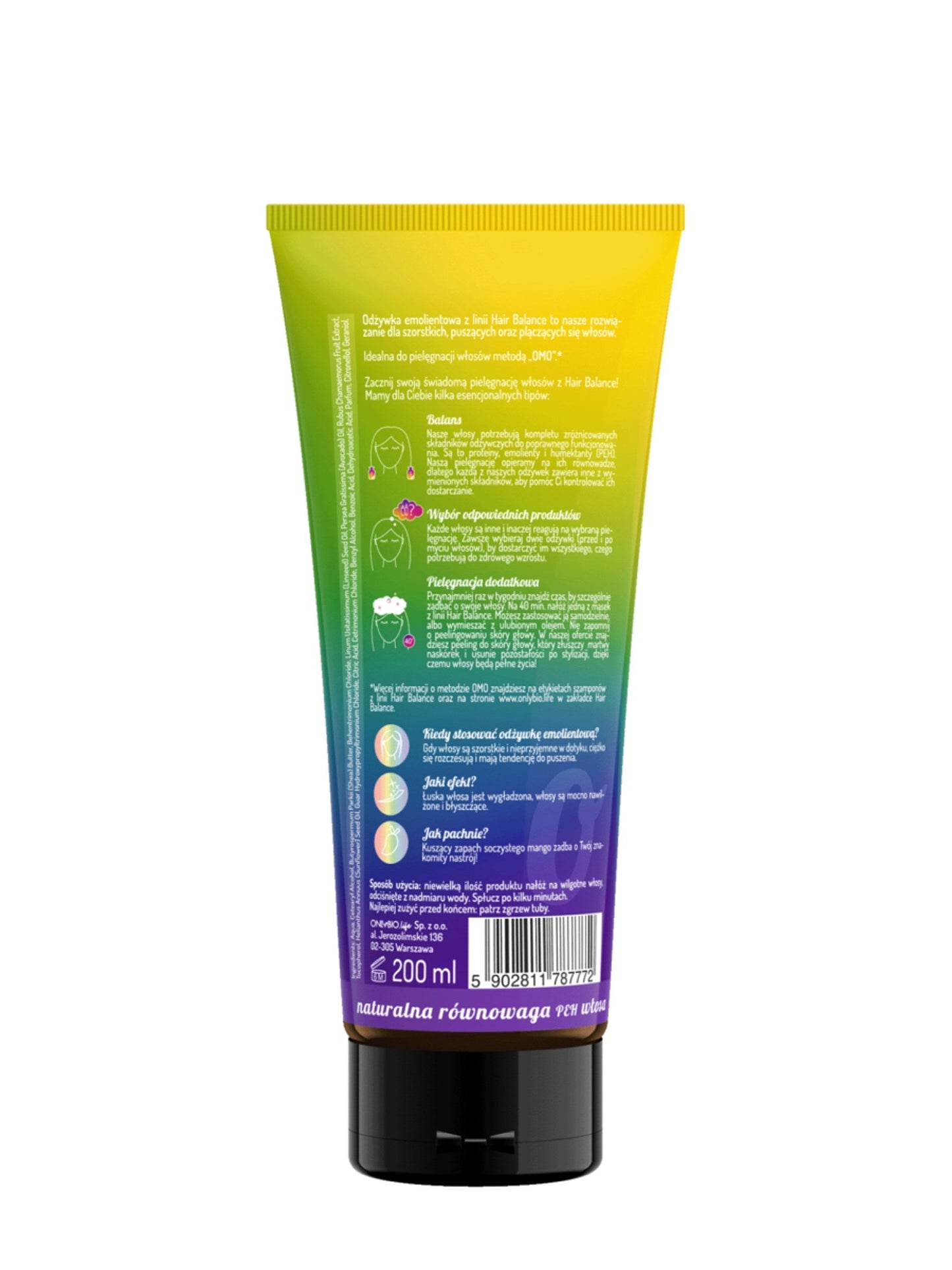 OnlyBio Hair in Balance by ONLYBIO Odżywka emolientowa, 200 ml — opakowanie