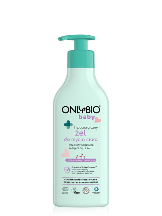ONLYBIO Baby Hipoalergiczny żel do mycia ciała od pierwszego dnia życia, 300 ml
