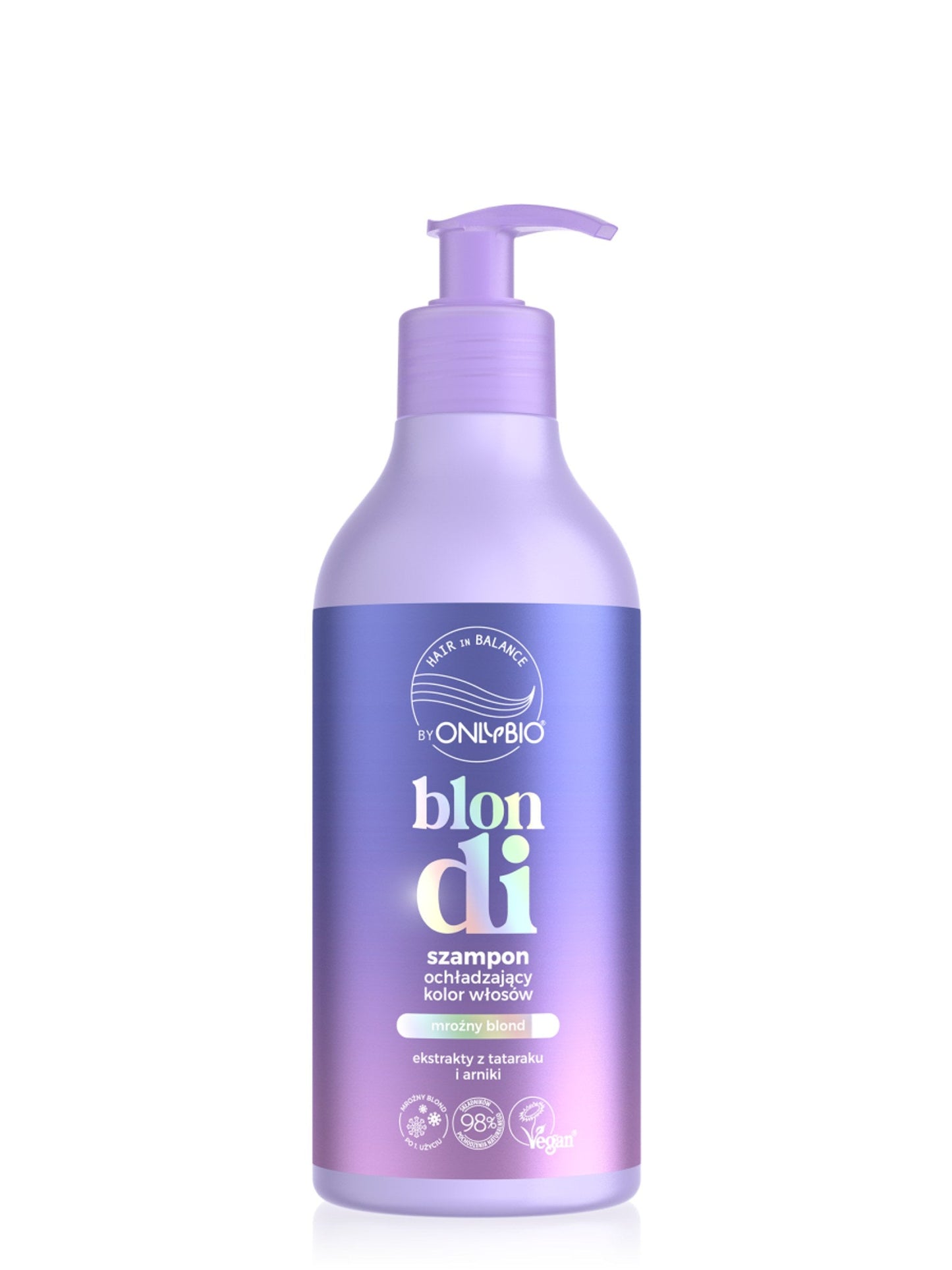 OnlyBio Hair in Balance by ONLYBIO Blondi Szampon ochładzający kolor włosów, 400 ml