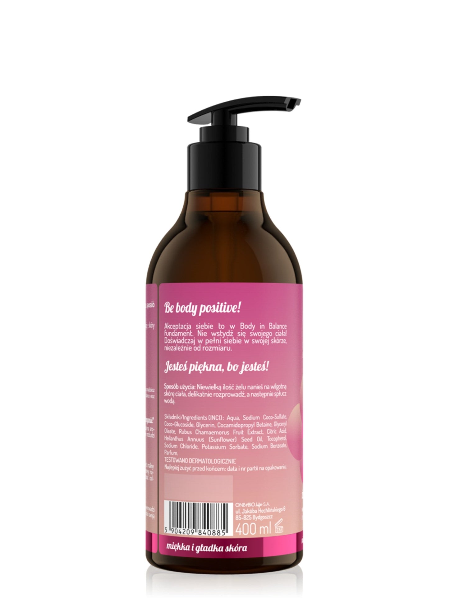 OnlyBio Body in Balance by ONLYBIO Żel pod prysznic Malina 400 ml — opakowanie