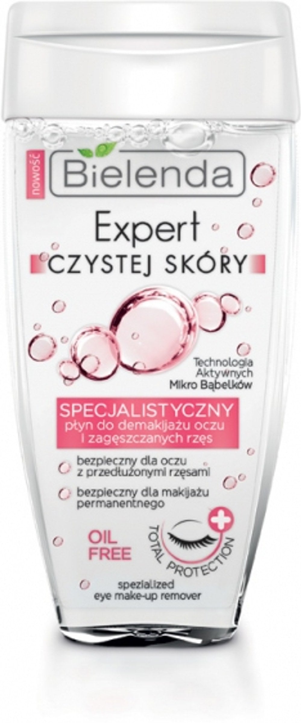 Bielenda EXPERT CZYSTEJ SKÓRY Specjalistyczny płyn do demakijażu oczu i zagęszczonych rzęs, 150 ml