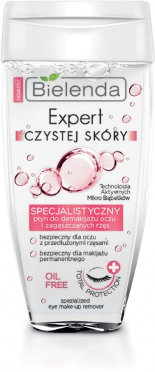 Bielenda EXPERT CZYSTEJ SKÓRY Specjalistyczny płyn do demakijażu oczu i zagęszczonych rzęs, 150 ml