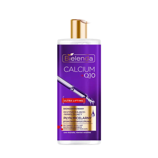 Bielenda CALCIUM + Q10 skoncentrowany oczyszczająco-nawilżający płyn micelarny przeciwzmarszczkowy, 500 ml