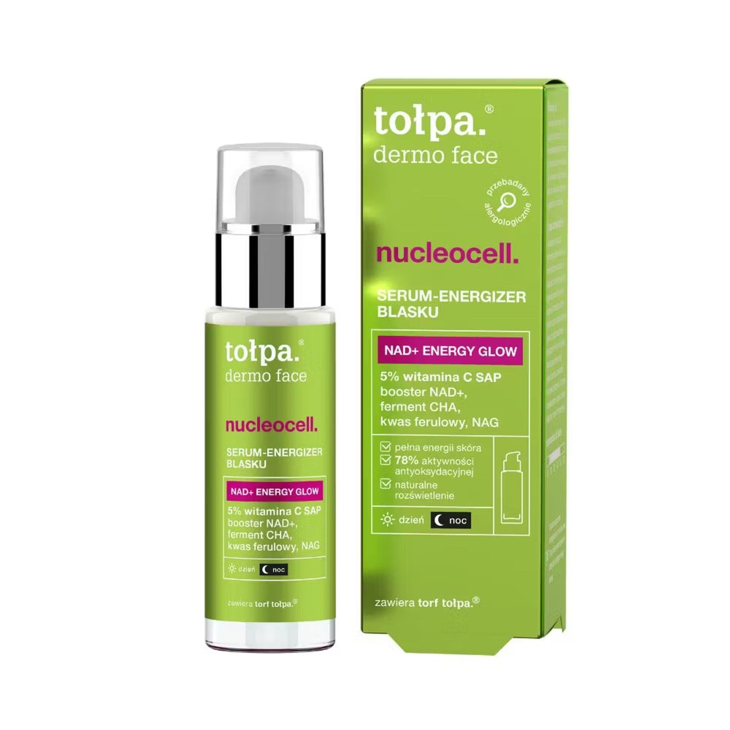 Tołpa dermo face nucleocell serum-energizer blasku, na dzień i na noc, 30 ml