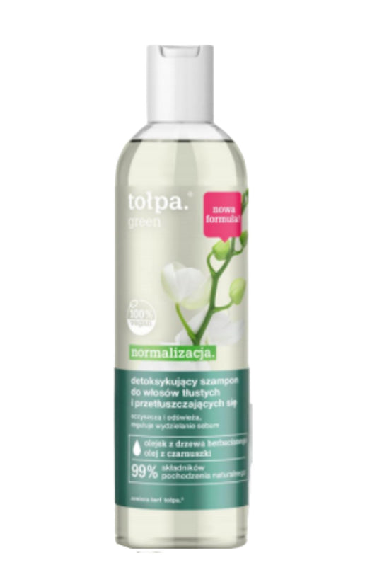 TOŁPA green normalizacja detoksykujący szampon do włosów przetłuszczających się, 300 ml
