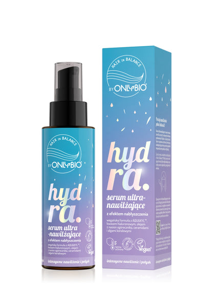 OnlyBio Hair in Balance by ONLYBIO Hydra Serum ultranawilżające z efektem nabłyszczenia, 100 ml
