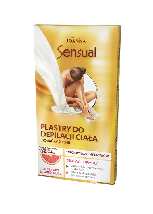Joanna Sensual – Plastry do Depilacji Ciała z Żelowym Woskiem i Ekstraktem Grejpfrutowym