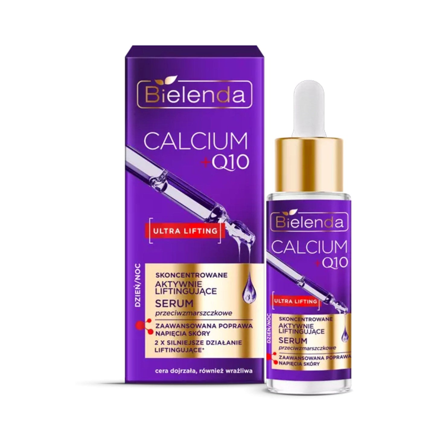 Bielenda CALCIUM + Q10 skoncentrowane aktywnie liftingujące serum przeciwzmarszczkowe dzień/noc, 30 ml