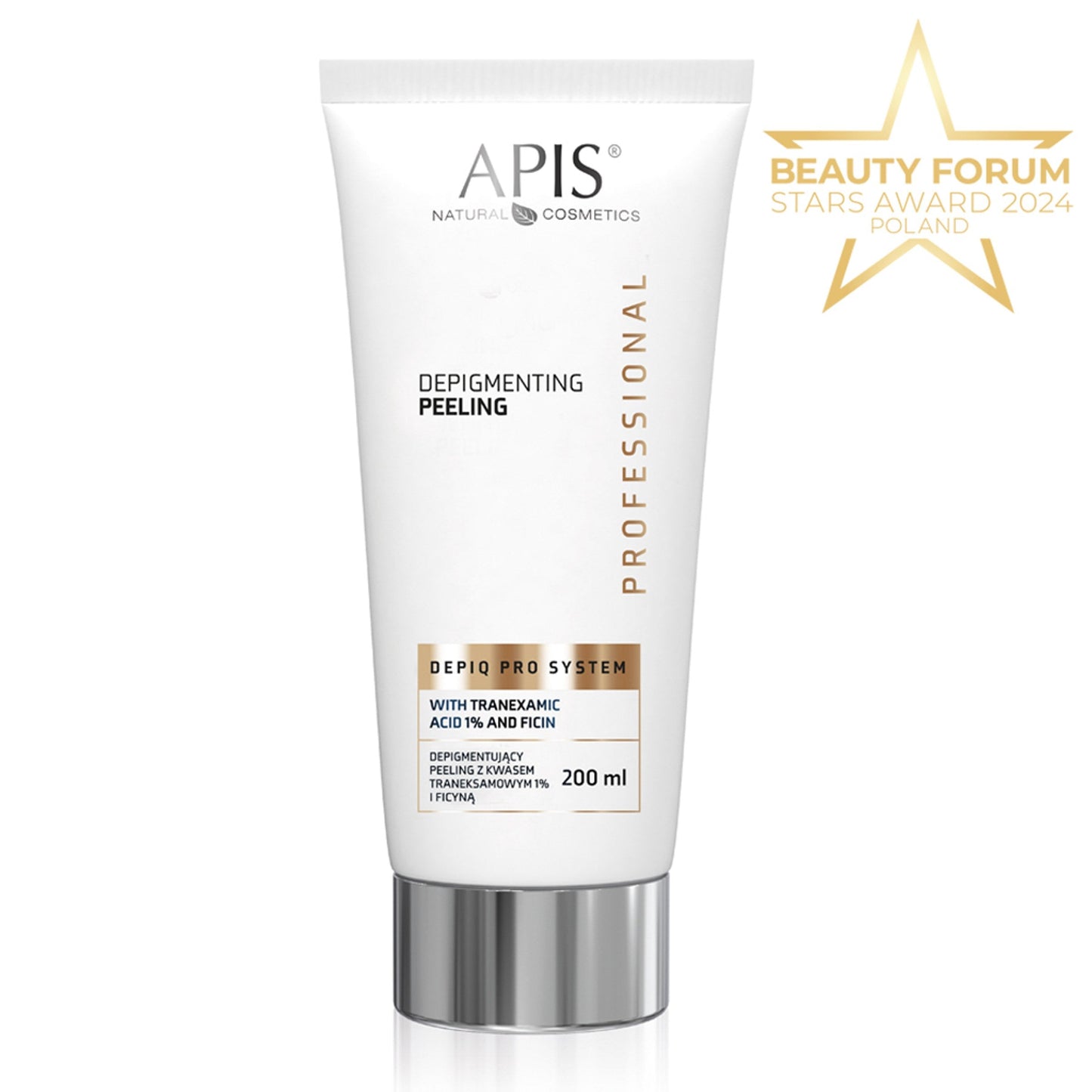 Apis DEPIQ PRO SYSTEM Depigmentujący peeling z kwasem traneksamowym 1% i ficyną / 200 ml