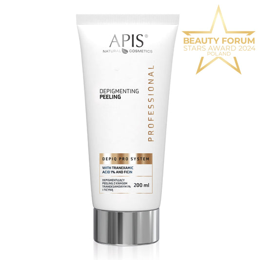 Apis DEPIQ PRO SYSTEM Depigmentujący peeling z kwasem traneksamowym 1% i ficyną / 200 ml
