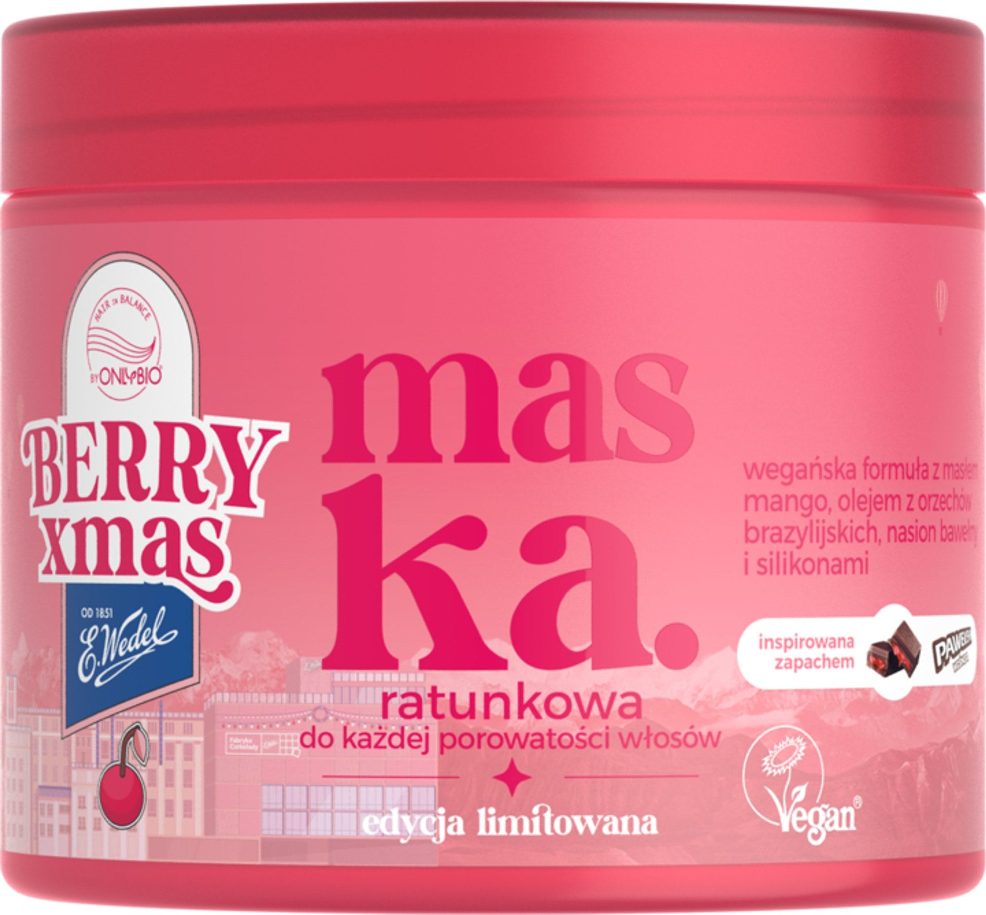 OnlyBio x E. Wedel Hair in Balance Maska Ratunkowa do Każdej Porowatości Pawełek Wiśniowy 200 ml