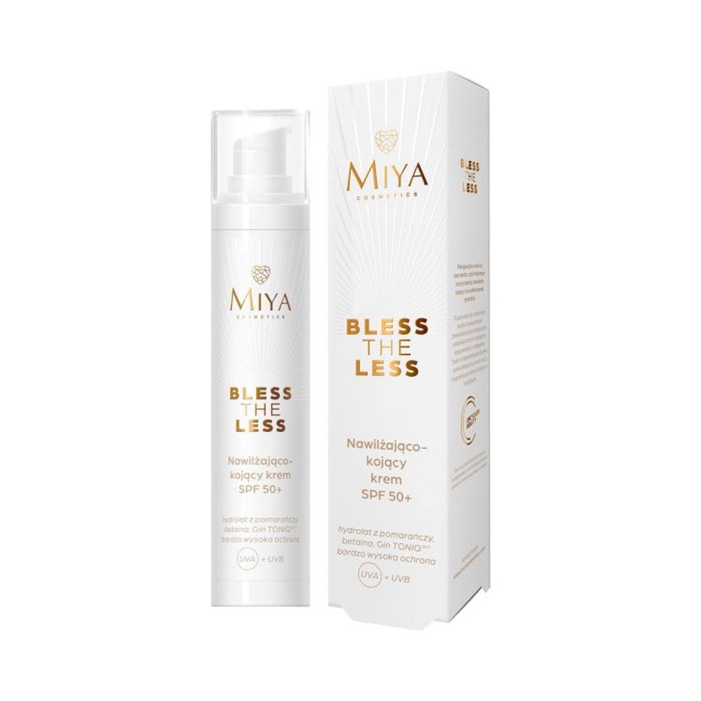 Miya Cosmetics BLESS THE LESS nawilżająco-kojący krem SPF 50+, 50 ml