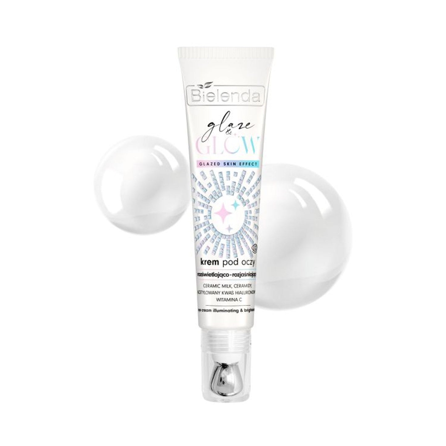 Bielenda GLAZE & GLOW krem pod oczy rozświetlająco-rozjaśniający glazed skin effect, 15 ml