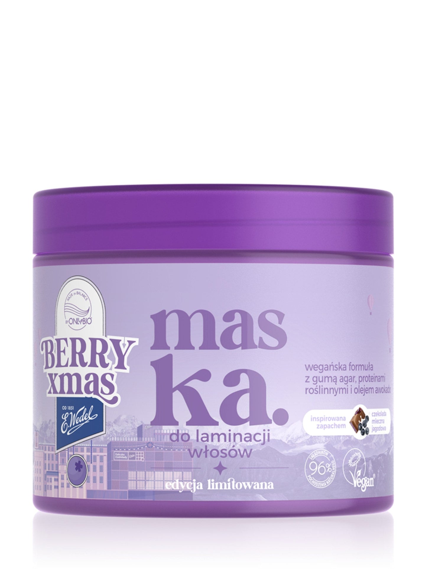 OnlyBio x E. Wedel Hair in Balance Maska do Laminacji Włosów Czekolada Mleczna Jagodowa 200 ml