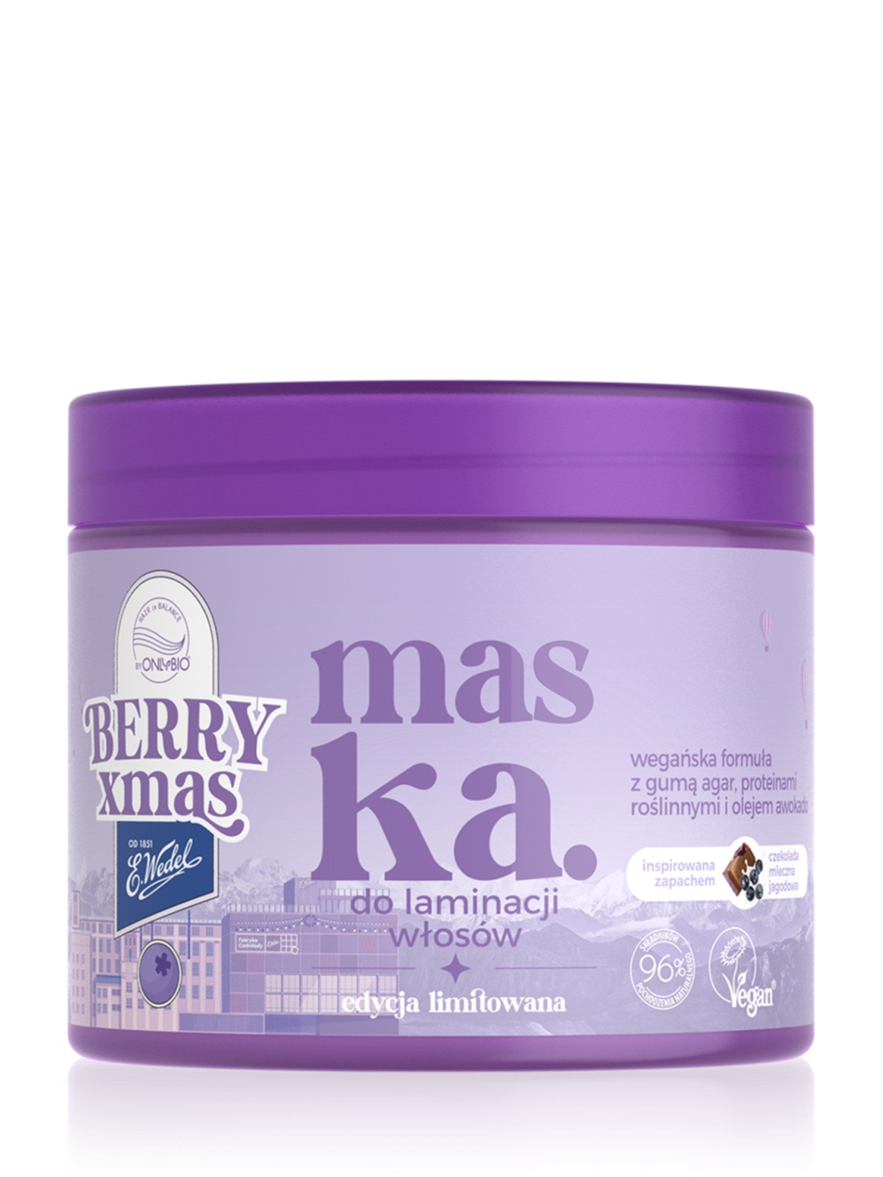 OnlyBio x E. Wedel Hair in Balance Maska do Laminacji Włosów Czekolada Mleczna Jagodowa 200 ml
