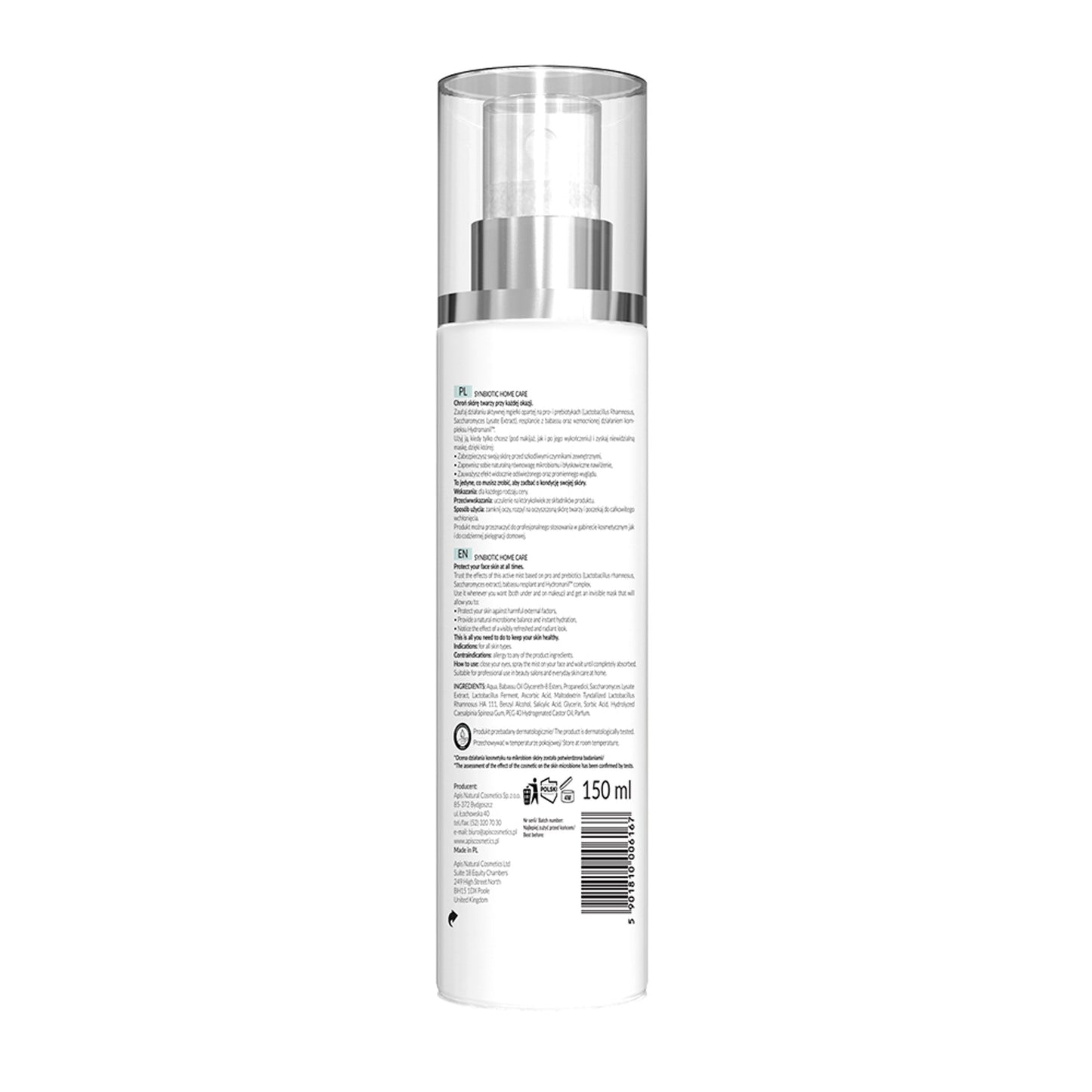 Apis SYNBIOTIC HOME CARE Mgiełka do twarzy z probiotykami i prebiotykami / 150 ml — opakowanie