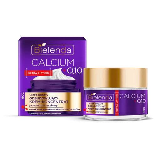 Bielenda CALCIUM + Q10 Ultra bogaty odbudowujący krem – koncentrat przeciwzmarszczkowy na noc, 50 ml