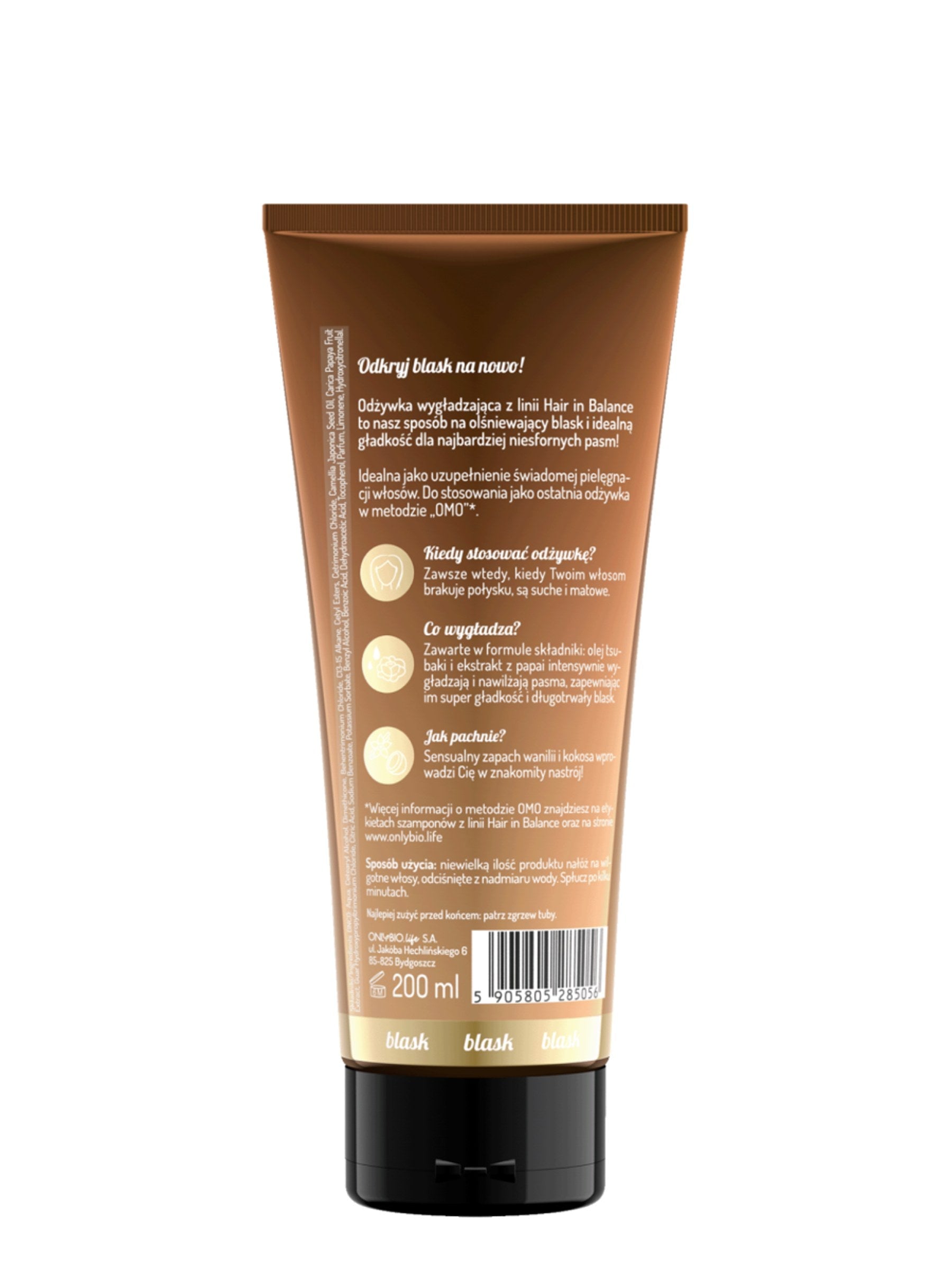 OnlyBio Hair in Balance by ONLYBIO Odżywka wygładzająca, 200 ml — opakowanie
