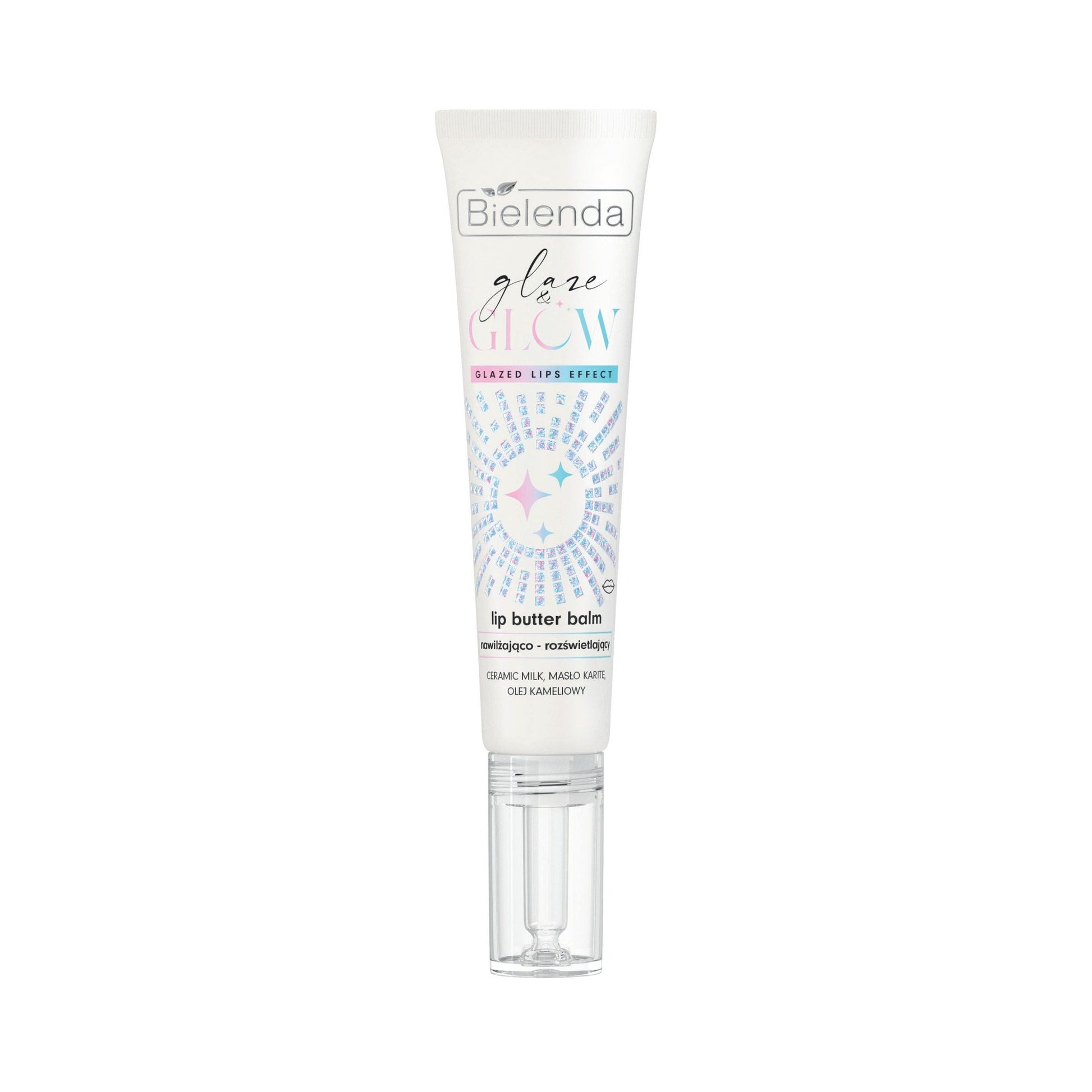 Bielenda Masełko do ust nawilżająco-rozświetlające GLAZE & GLOW White Pearl, 10 g