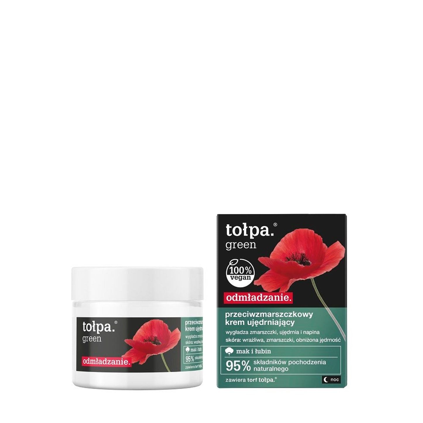 TOŁPA green odmładzanie przeciwzmarszczkowy krem ujędrniający, noc, 50 ml