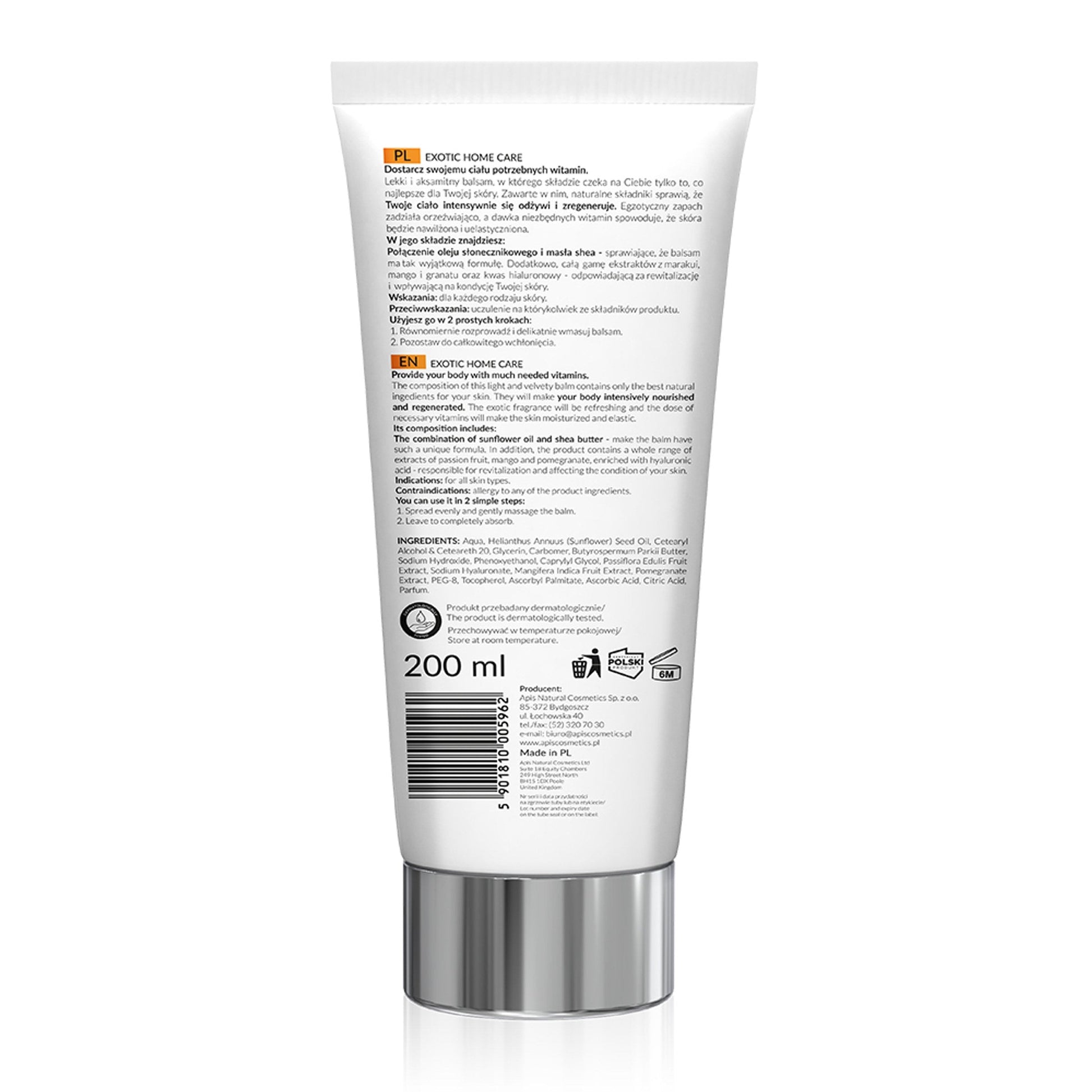 Apis EXOTIC HOME CARE Egzotyczny balsam witalizujący do ciała / 200 ml — opakowanie