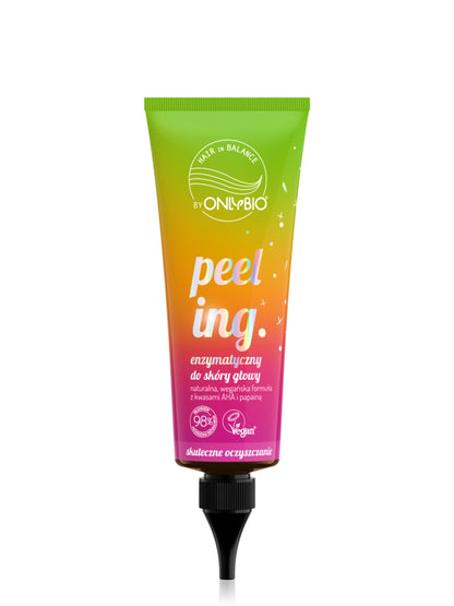 OnlyBio Hair in Balance by ONLYBIO Peeling enzymatyczny do skóry głowy, 125 ml — opakowanie
