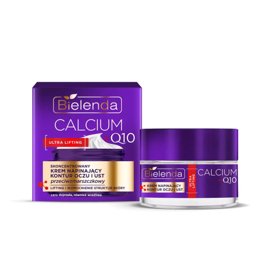 Bielenda CALCIUM + Q10 skoncentrowany krem napinający kontur oczu i ust przeciwzmarszczkowy, 15 ml