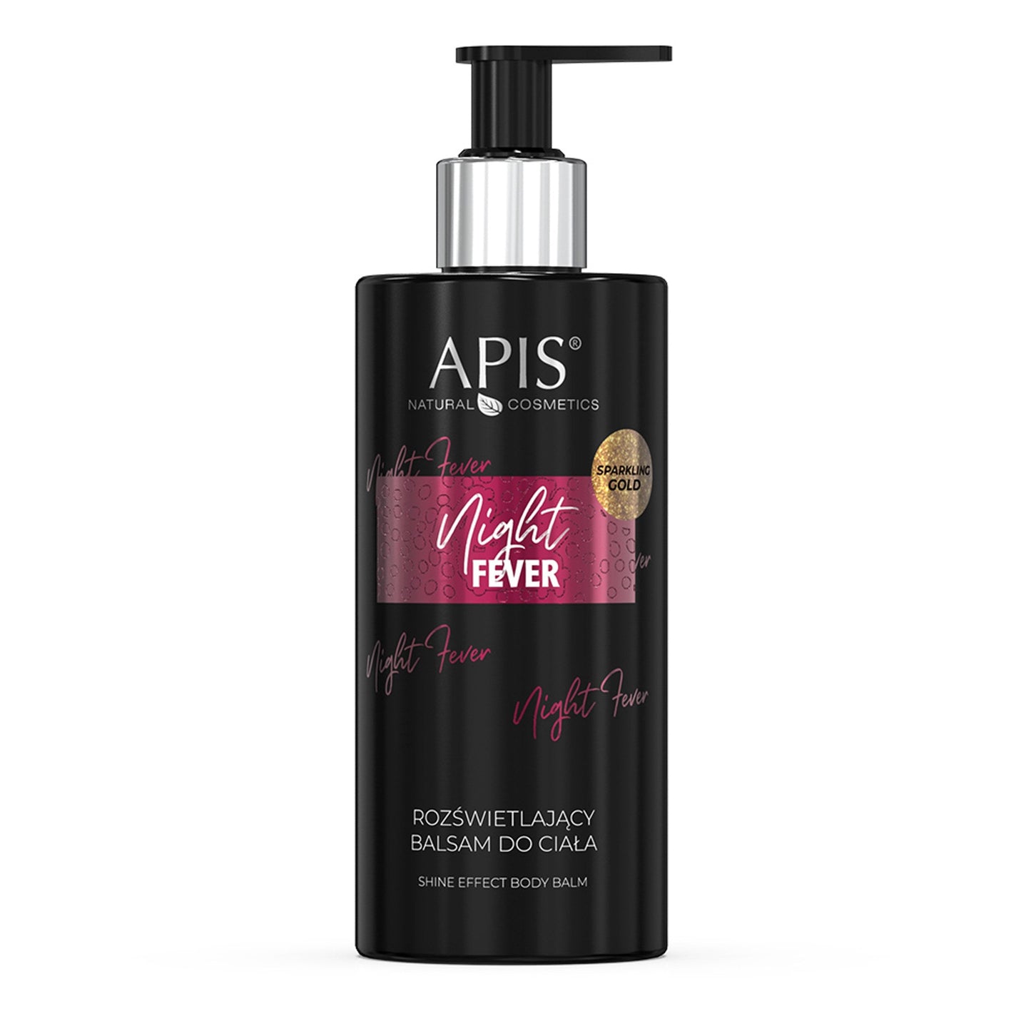 Apis NIGHT FEVER Rozświetlający balsam do ciała z drobinkami / 300 ml
