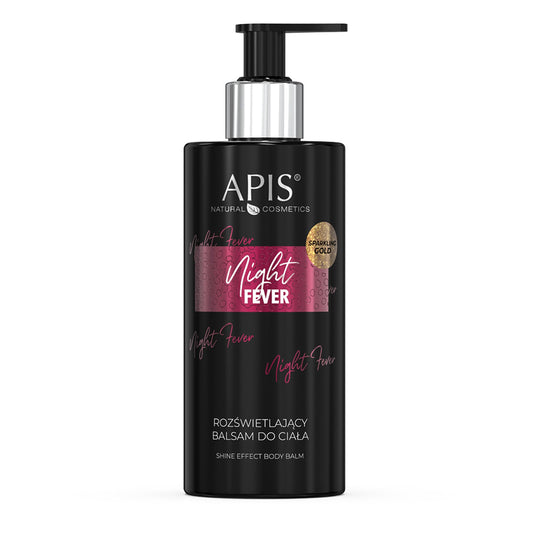 Apis NIGHT FEVER Rozświetlający balsam do ciała z drobinkami / 300 ml