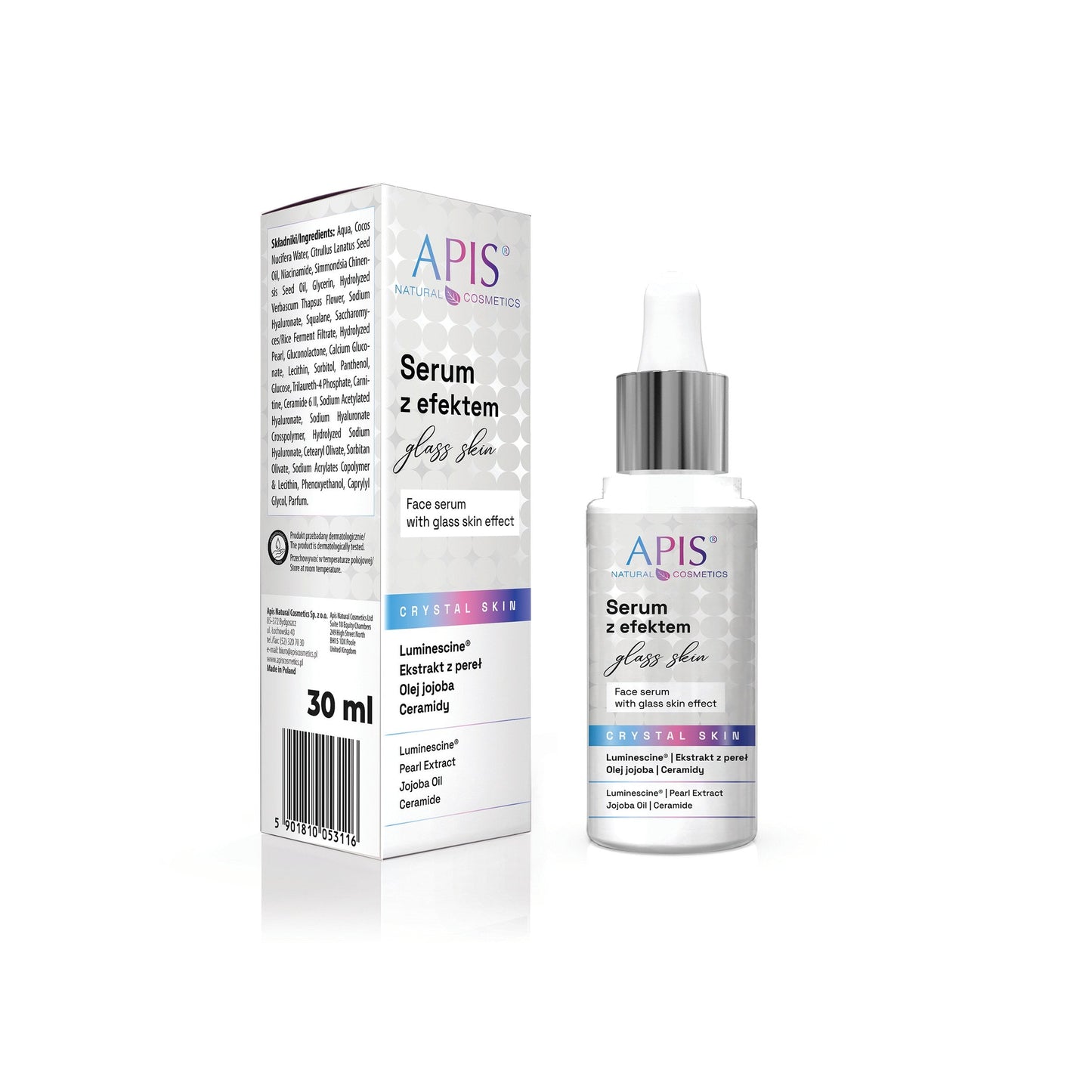 Apis CRYSTAL SKIN Serum do twarzy z efektem "glass skin" / 30 ml