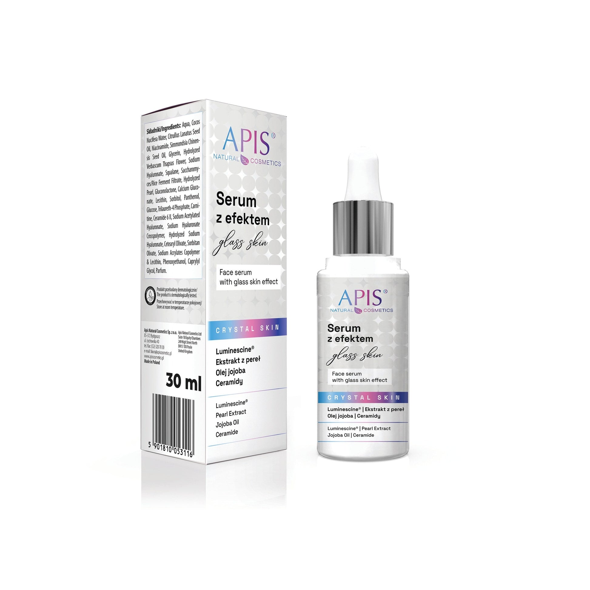 Apis CRYSTAL SKIN Serum do twarzy z efektem "glass skin" / 30 ml