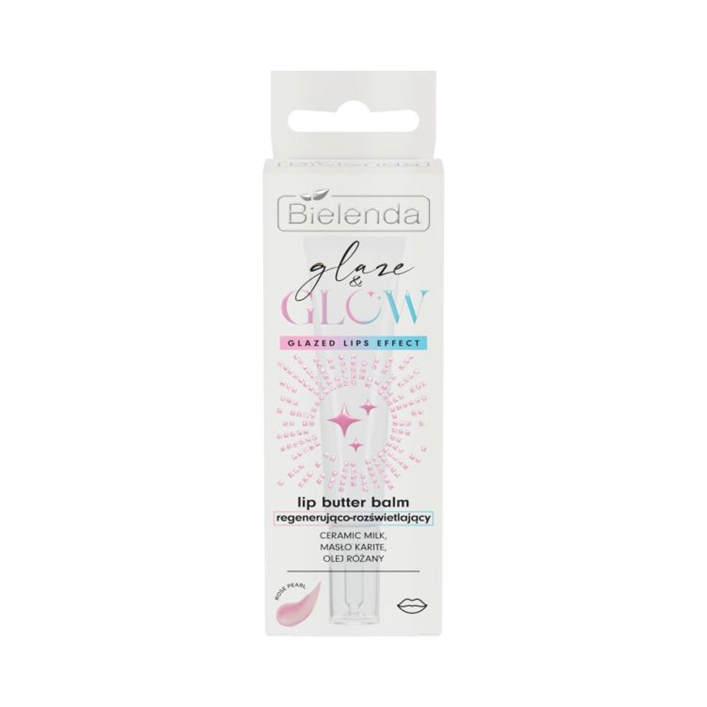 Bielenda GLAZE & GLOW Lip Butter Balm regenerująco-rozświetlający Rose Pearl, 10 g