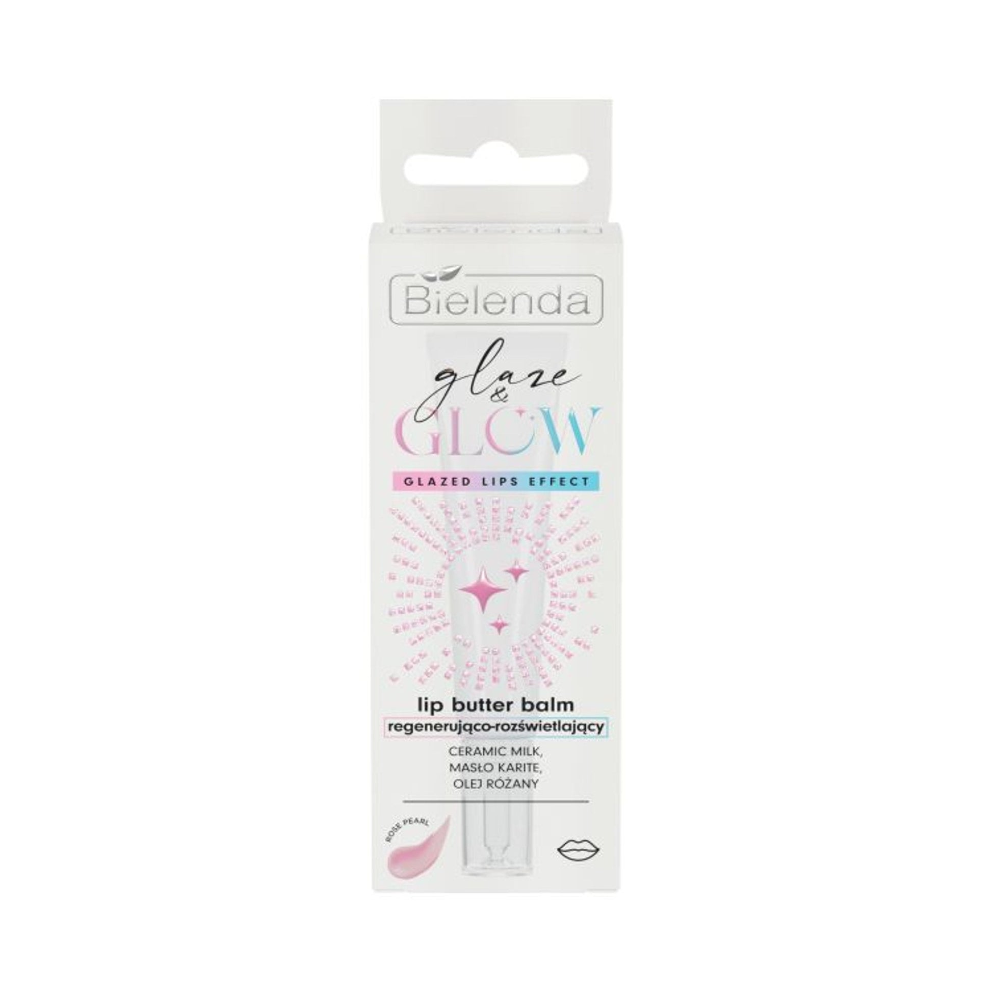 Bielenda GLAZE & GLOW Lip Butter Balm regenerująco-rozświetlający Rose Pearl, 10 g