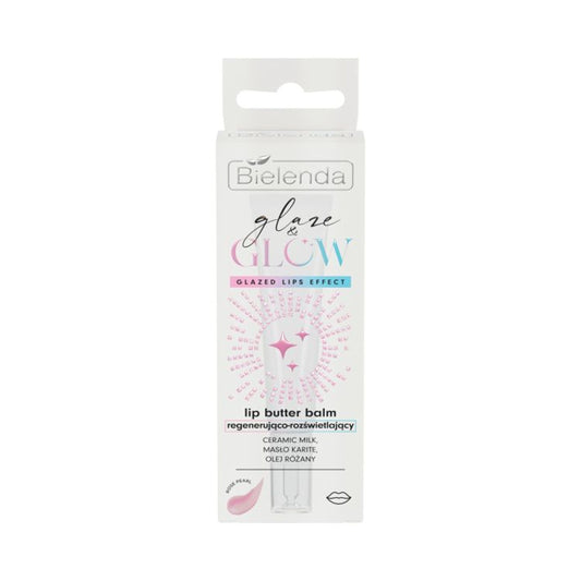 Bielenda GLAZE & GLOW Lip Butter Balm regenerująco-rozświetlający Rose Pearl, 10 g
