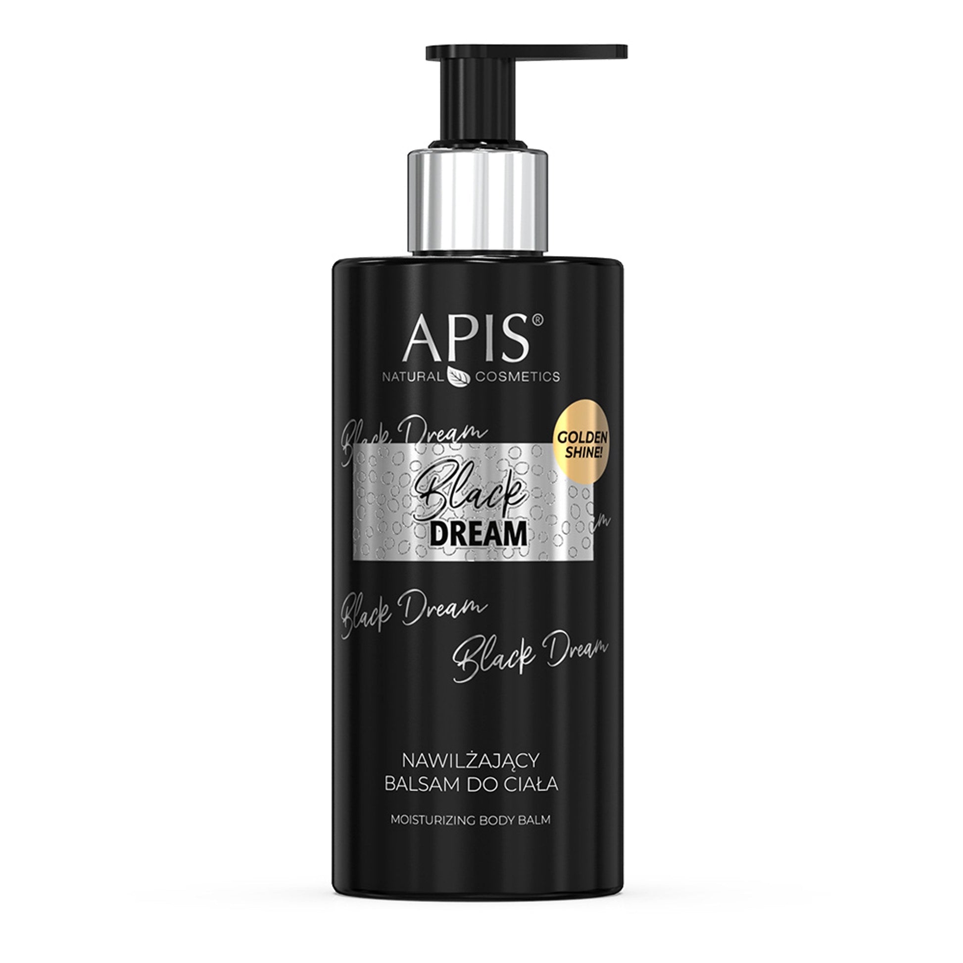 Apis BLACK DREAM Nawilżający balsam do ciała z drobinkami / 300 ml