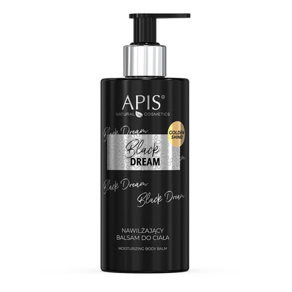 Apis BLACK DREAM Nawilżający balsam do ciała z drobinkami / 300 ml