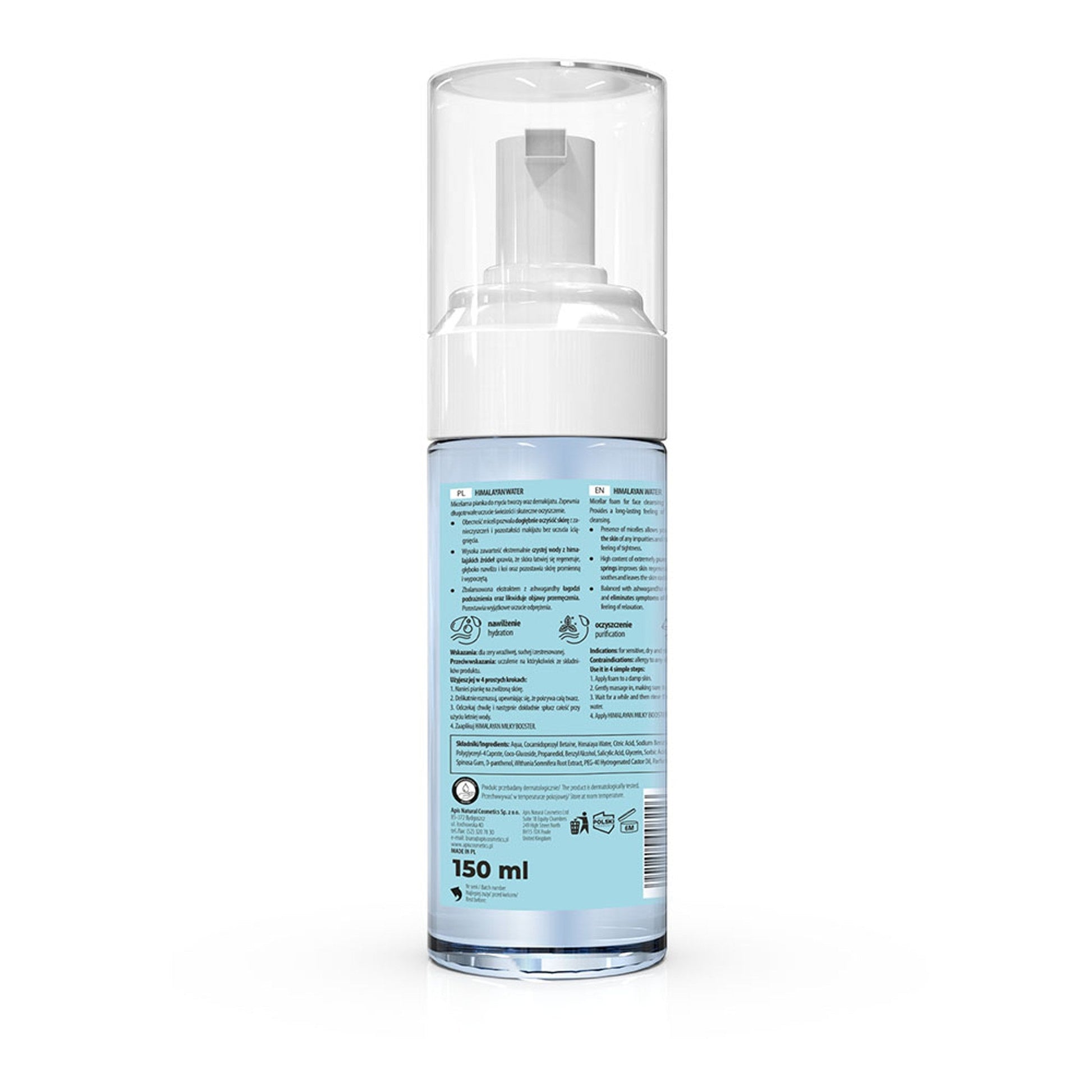 Apis HIMALAYAN WATER Micelarna pianka do mycia twarzy / 150 ml — opakowanie