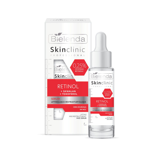 Bielenda SKIN CLINIC PROFESSIONAL RETINOL serum liftingująco-restrukturyzujące na noc, 30 ml