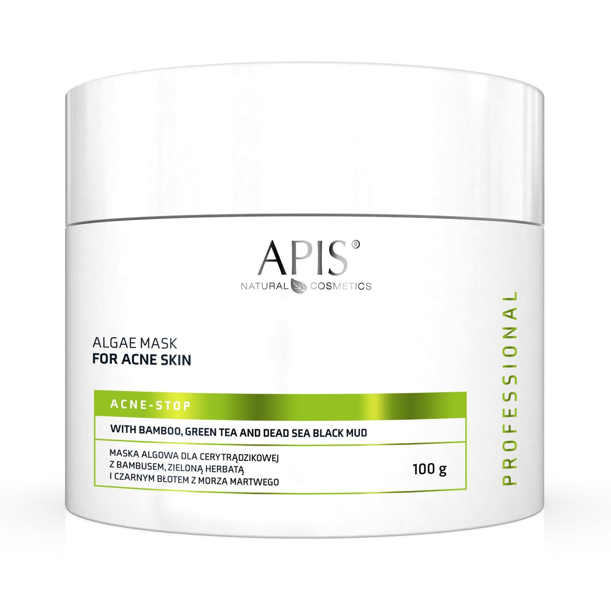 Apis ACNE-STOP Maska algowa dla cery trądzikowej z bambusem, zieloną herbatą i czarnym błotem z Morza Martwego / 20 g