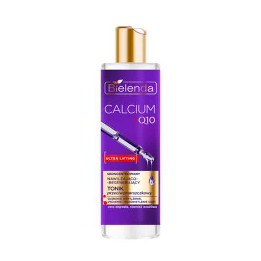 Bielenda CALCIUM + Q10 skoncentrowany nawilżająco-regenerujący tonik przeciwzmarszczkowy, 200 ml
